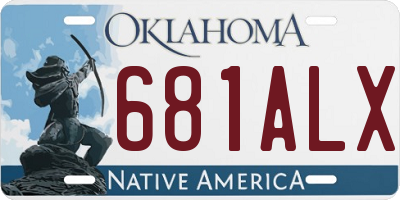 OK license plate 681ALX