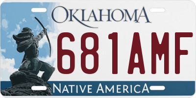 OK license plate 681AMF