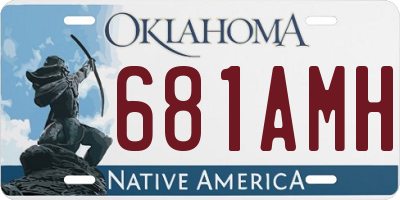 OK license plate 681AMH