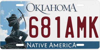 OK license plate 681AMK