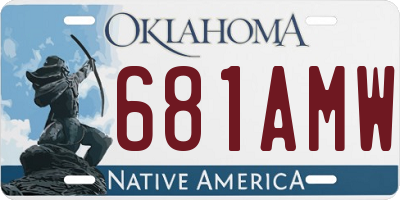 OK license plate 681AMW