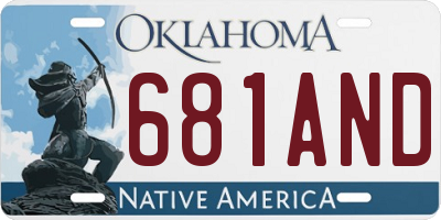 OK license plate 681AND