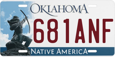 OK license plate 681ANF