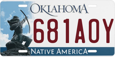 OK license plate 681AOY