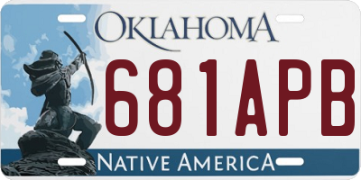 OK license plate 681APB