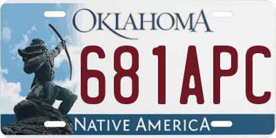 OK license plate 681APC