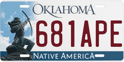 OK license plate 681APE