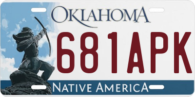 OK license plate 681APK