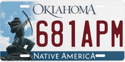 OK license plate 681APM