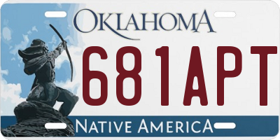 OK license plate 681APT