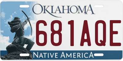 OK license plate 681AQE