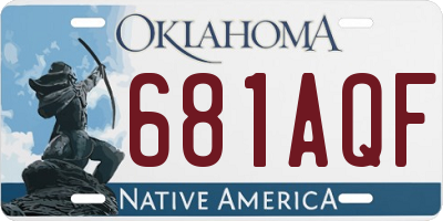 OK license plate 681AQF