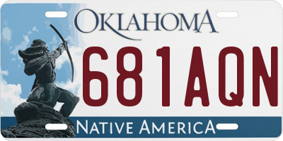 OK license plate 681AQN