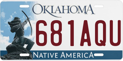 OK license plate 681AQU