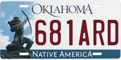 OK license plate 681ARD
