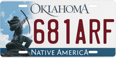 OK license plate 681ARF