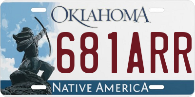 OK license plate 681ARR