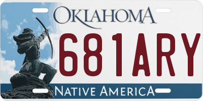 OK license plate 681ARY
