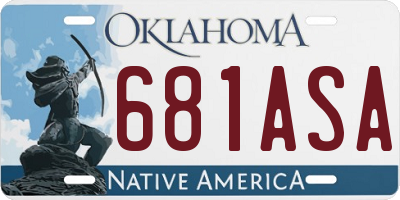 OK license plate 681ASA