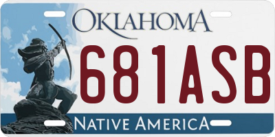 OK license plate 681ASB