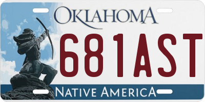 OK license plate 681AST