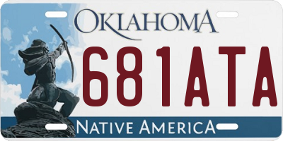 OK license plate 681ATA