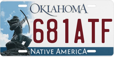OK license plate 681ATF