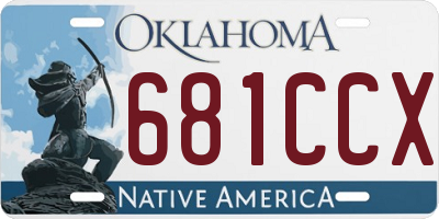 OK license plate 681CCX