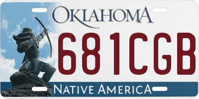 OK license plate 681CGB