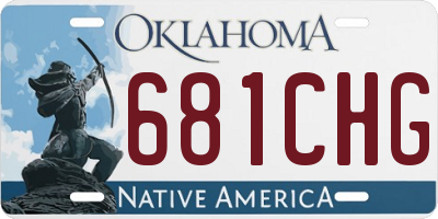 OK license plate 681CHG