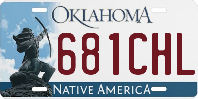 OK license plate 681CHL
