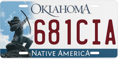 OK license plate 681CIA