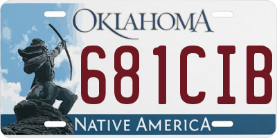 OK license plate 681CIB