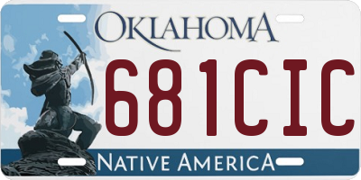 OK license plate 681CIC