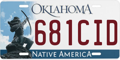 OK license plate 681CID