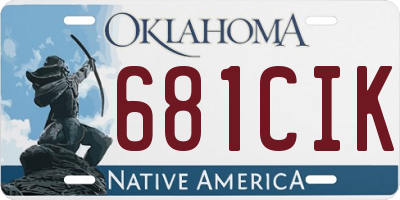 OK license plate 681CIK