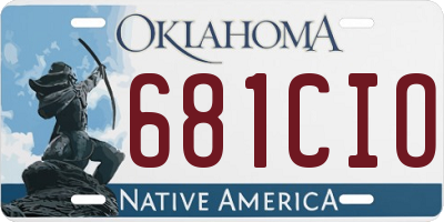 OK license plate 681CIO