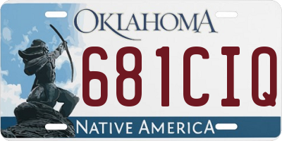OK license plate 681CIQ
