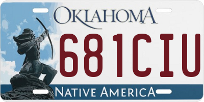 OK license plate 681CIU
