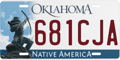 OK license plate 681CJA