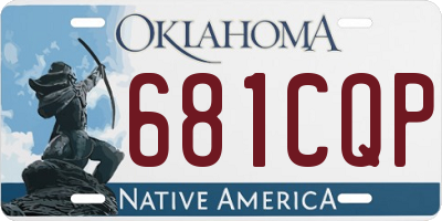 OK license plate 681CQP