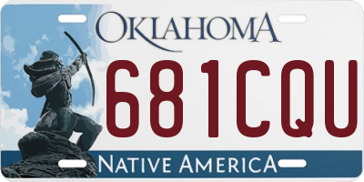 OK license plate 681CQU