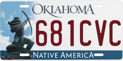 OK license plate 681CVC