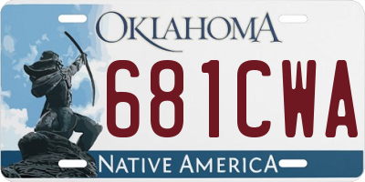 OK license plate 681CWA