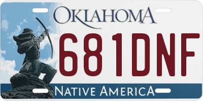 OK license plate 681DNF