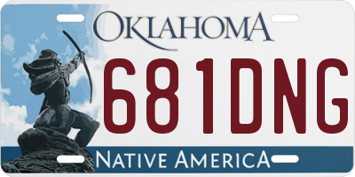OK license plate 681DNG