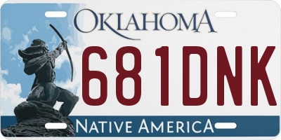 OK license plate 681DNK
