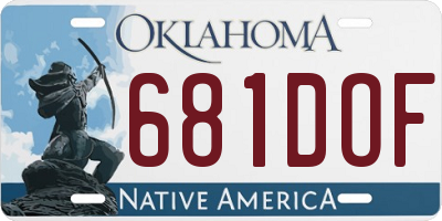 OK license plate 681DOF