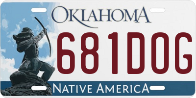 OK license plate 681DOG