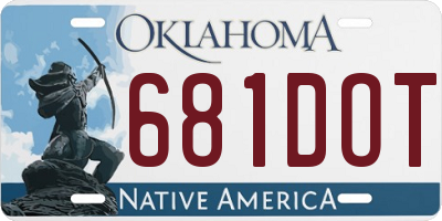 OK license plate 681DOT
